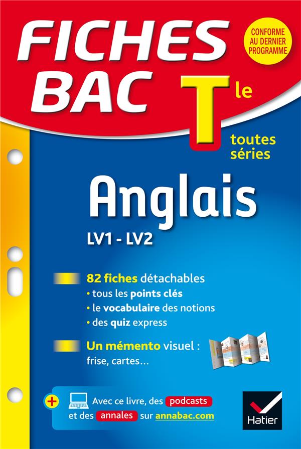 Fiches bac Tome 11 : anglais ; terminale ; lv1-lv2