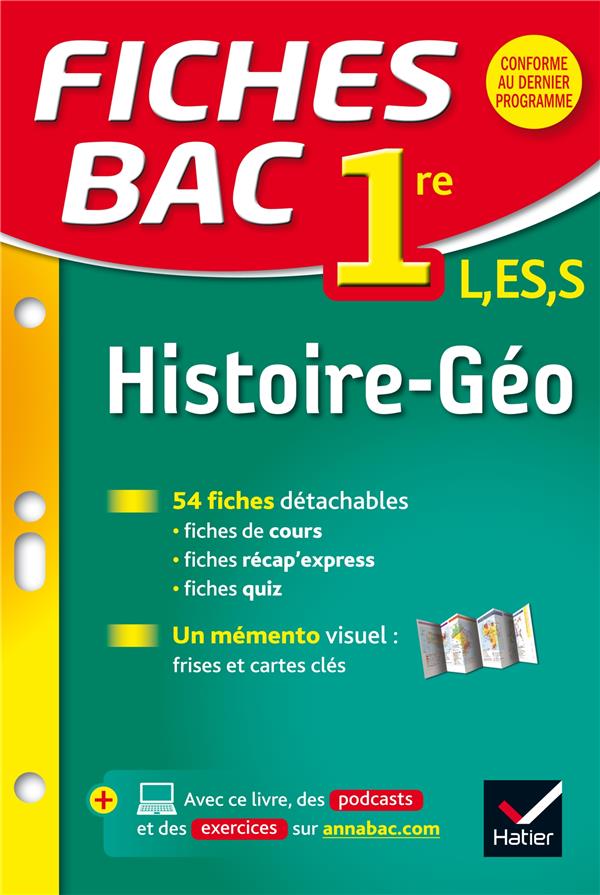 Fiches bac Tome 18 : histoire - géo ; 1ère L, ES, S