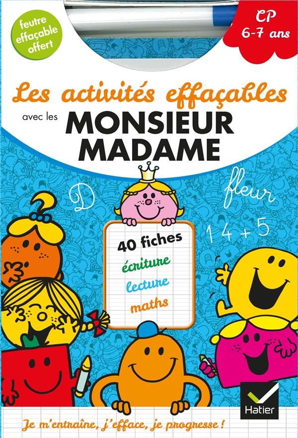 Les activités effaçables avec les Monsieur Madame ; cp