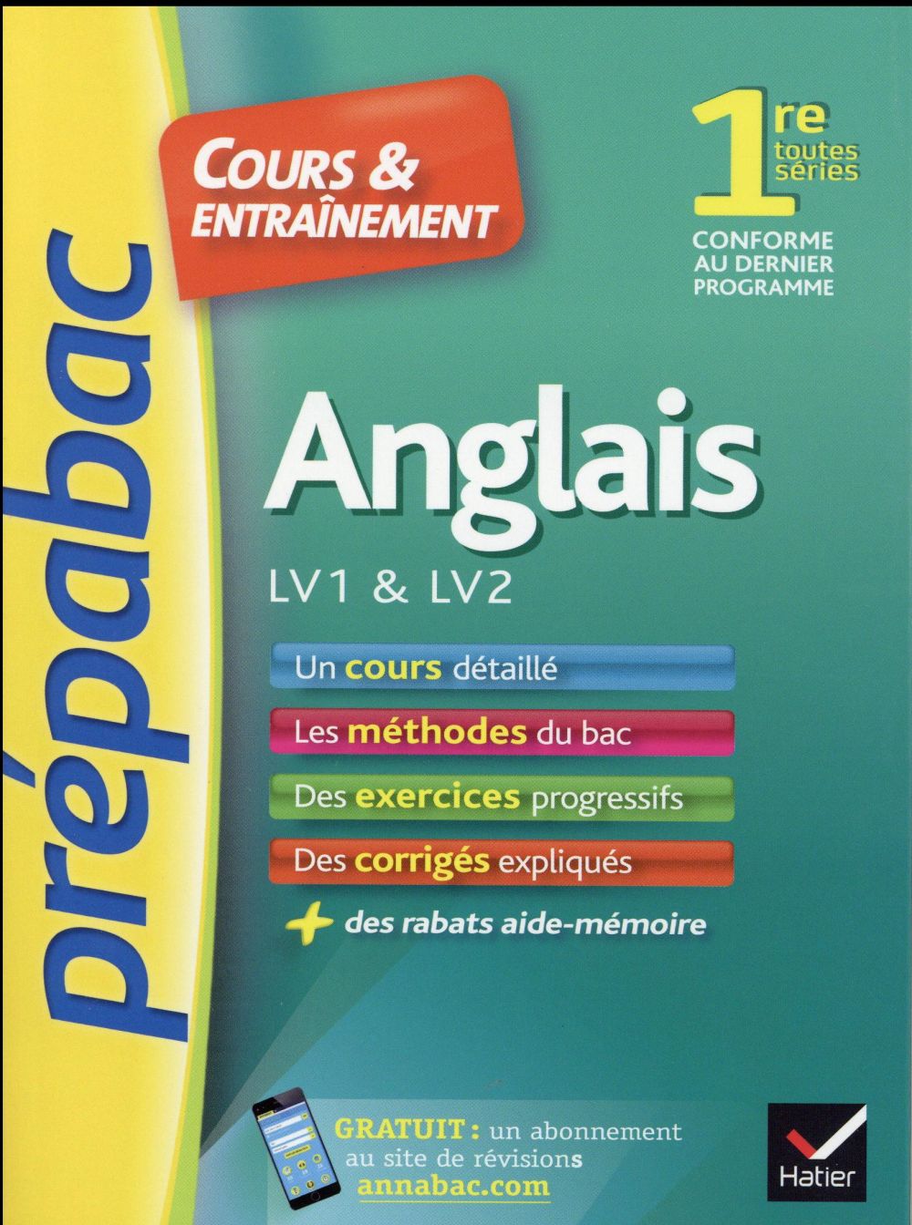 Prépabac cours & entraînement : anglais ; LV1-LV2 ; 1ère toutes séries