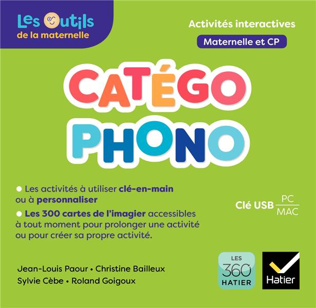 Catégo phono ; maternelle, CP ; clé USB (édition 2018)