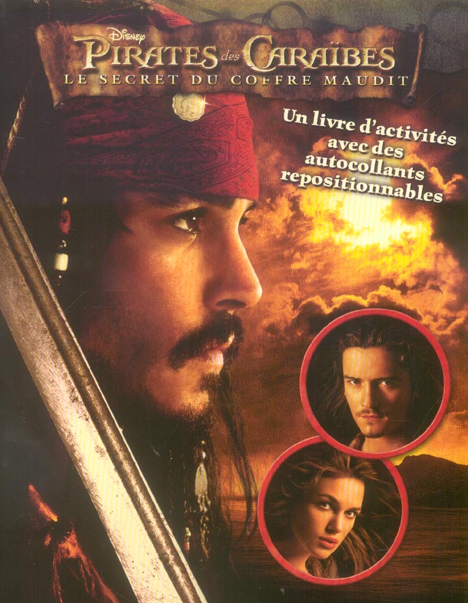 Pirates des Caraïbes 2 - le secret du coffre maudit : livre d'activités avec autocollants repositionnables