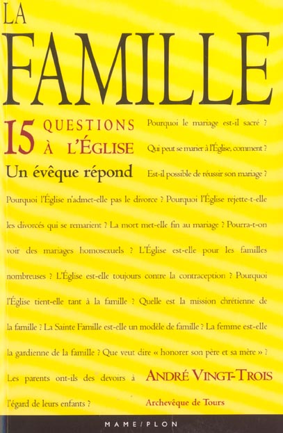 La famille 15 questions a l'eglise
