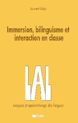 Immersion bilinguisme et interaction en classe - livre