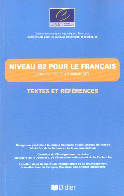 Les referentiels textes et references - niveau b2