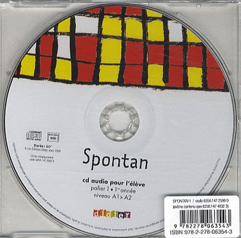 Spontan : palier 1, 1ère année LV1 et LV2 ; CD audio de remplacement