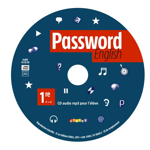 PASSWORD ENGLISH : anglais ; 1re ; CD mp3 élève de remplacement
