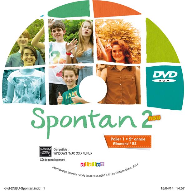 SPONTAN NEU : allemand ; A2 ; palier 1 ; 2e année ; dvd-rom pour l'élève
