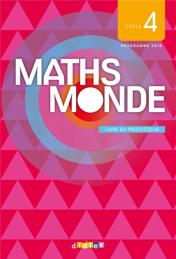 Maths monde : cycle 4 ; livre du professeur