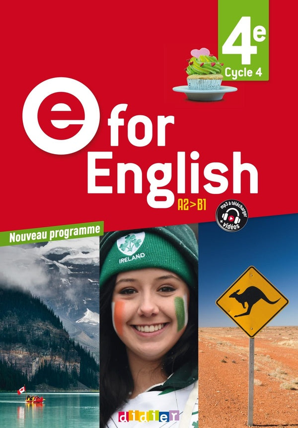E for english : anglais ; 4e ; livre (édition 2017)