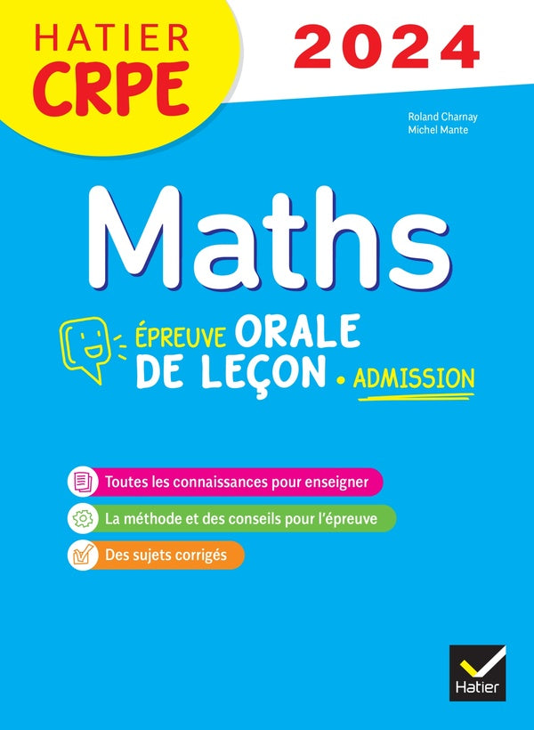 Mathématiques ; CRPE ; épreuve orale d'admission