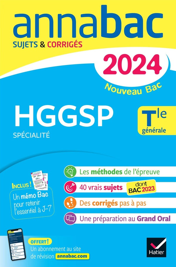 Annabac : spécialité HGGSP ; terminale générale ; sujets et corrigés