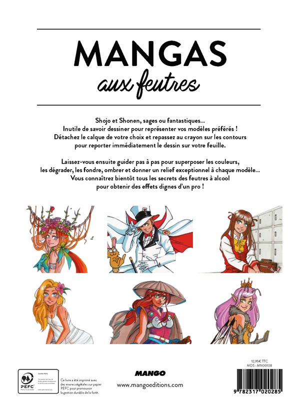 Mangas aux feutres ; avec des calques à taille réelle