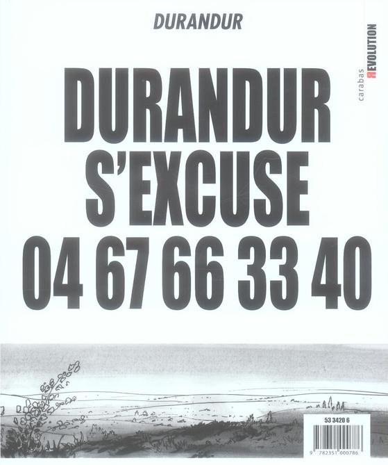 Durandur Tome 2 ; Durandur s'excuse 04 67 66 33 40