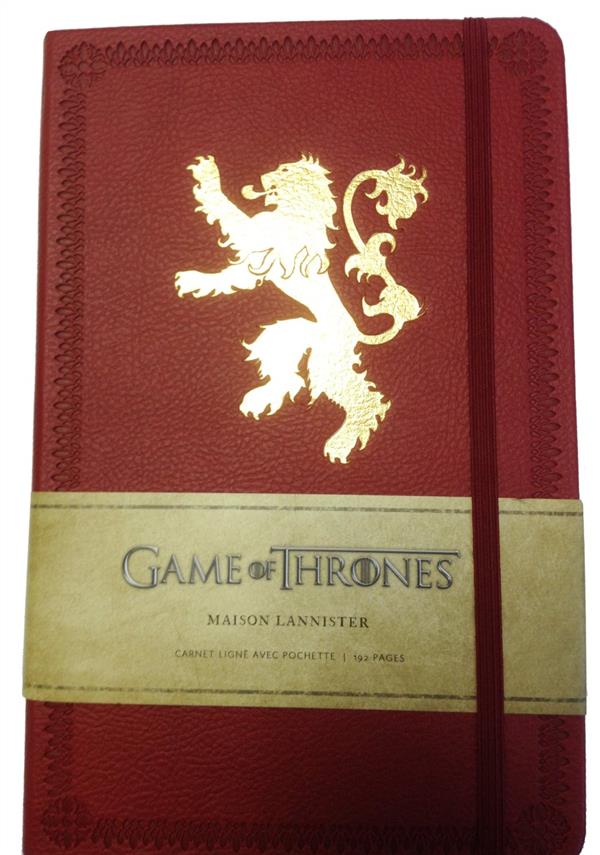 Game of Thrones - le trône de fer : Maison Lannister ; carnet ligné avec pochette