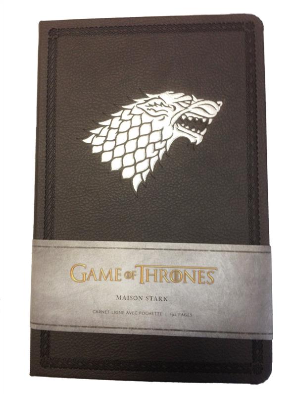 Game of Thrones - le trône de fer : maison Stark ; carnet ligné avec pochette