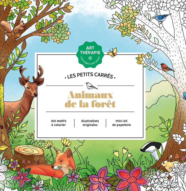 Art thérapie ; les petits carrés : animaux de la forêt