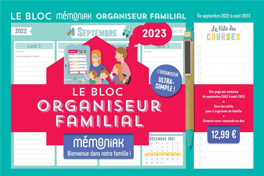 Mémoniak : le bloc organiseur familial : de septembre 2022 à décembre 2023 - flash vidéo