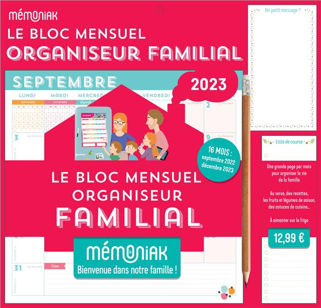 Mémoniak : le bloc mensuel organiseur familial : de septembre à décembre (édition 2022/2023) - flash vidéo