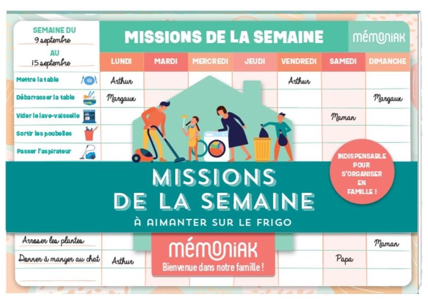 Mémoniak : 52 missions de la semaine à aimanter sur le frigo
