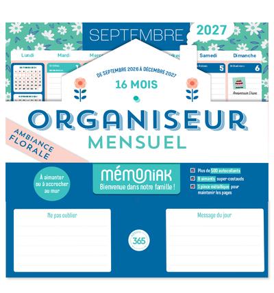 Mémoniak : Organiseur mensuel ambiance florale : De septembre à décembre (édition 2026/2027)