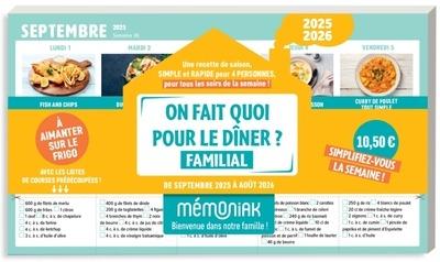 On fait quoi pour le diner familial à aimanter sur le frigo (édition 2025/2026)