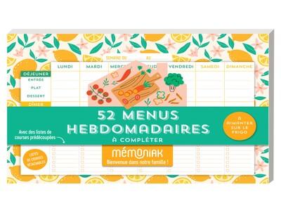 Mémoniak : Bloc aimanté : 52 menus hebdomadaires à completer