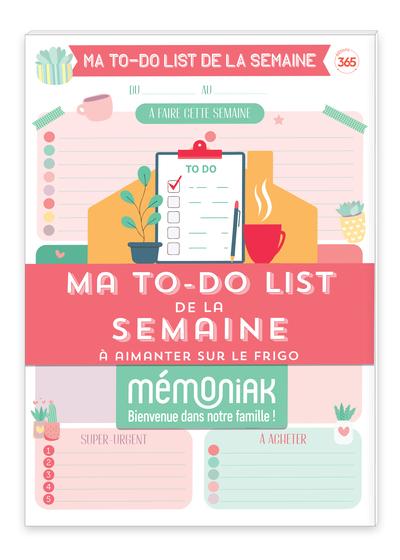 Mémoniak : Ma to-do list de la semaine à aimanter sur le frigo : bloc de 52 listes aimantés