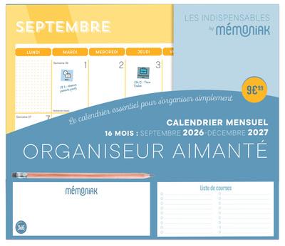 Mémoniak : Organiseur aimanté : Calendrier mensuel : De septembre à décembre (édition 2026/2027)