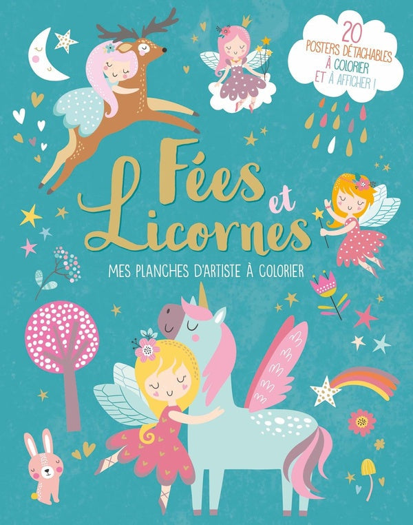 Mes planches d'artiste à colorier : fées et licornes - flash vidéo