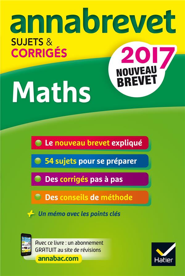 Annabrevet : annales annabrevet 2017 maths ; 3e