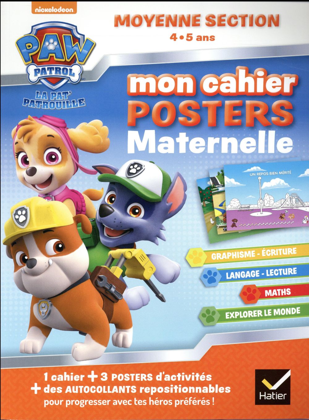 Mon cahier posters maternelle : la Pat'Patrouille ; moyenne section