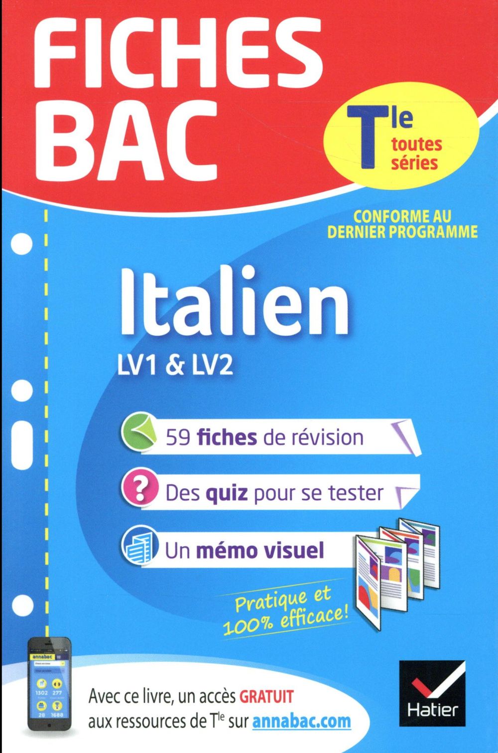 Fiches bac : italien ; terminale (LV1 & LV2)
