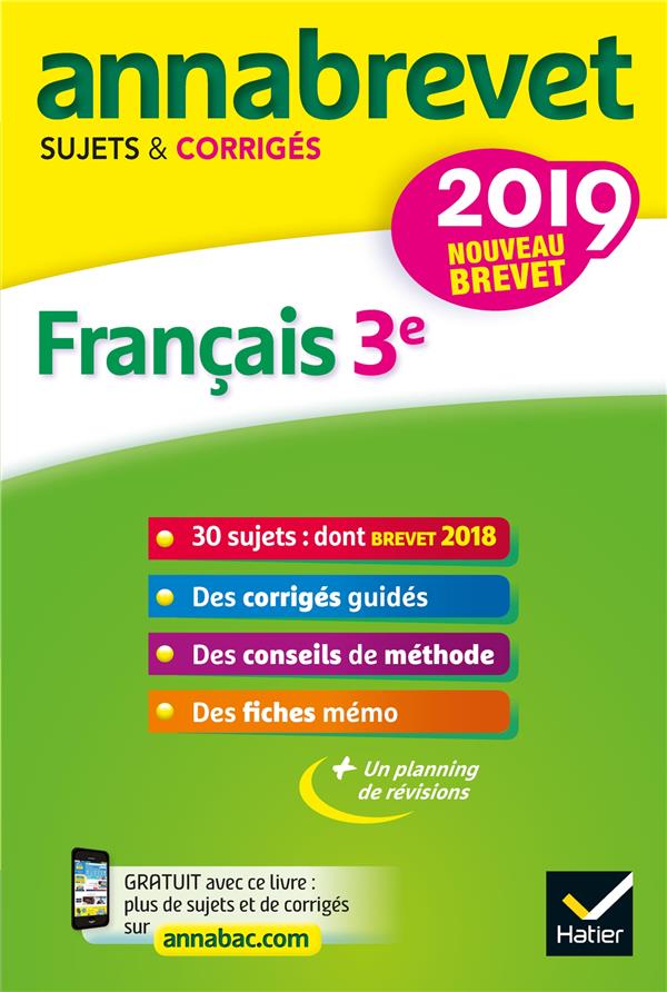Annabrevet : français ; 3e (édition 2019)