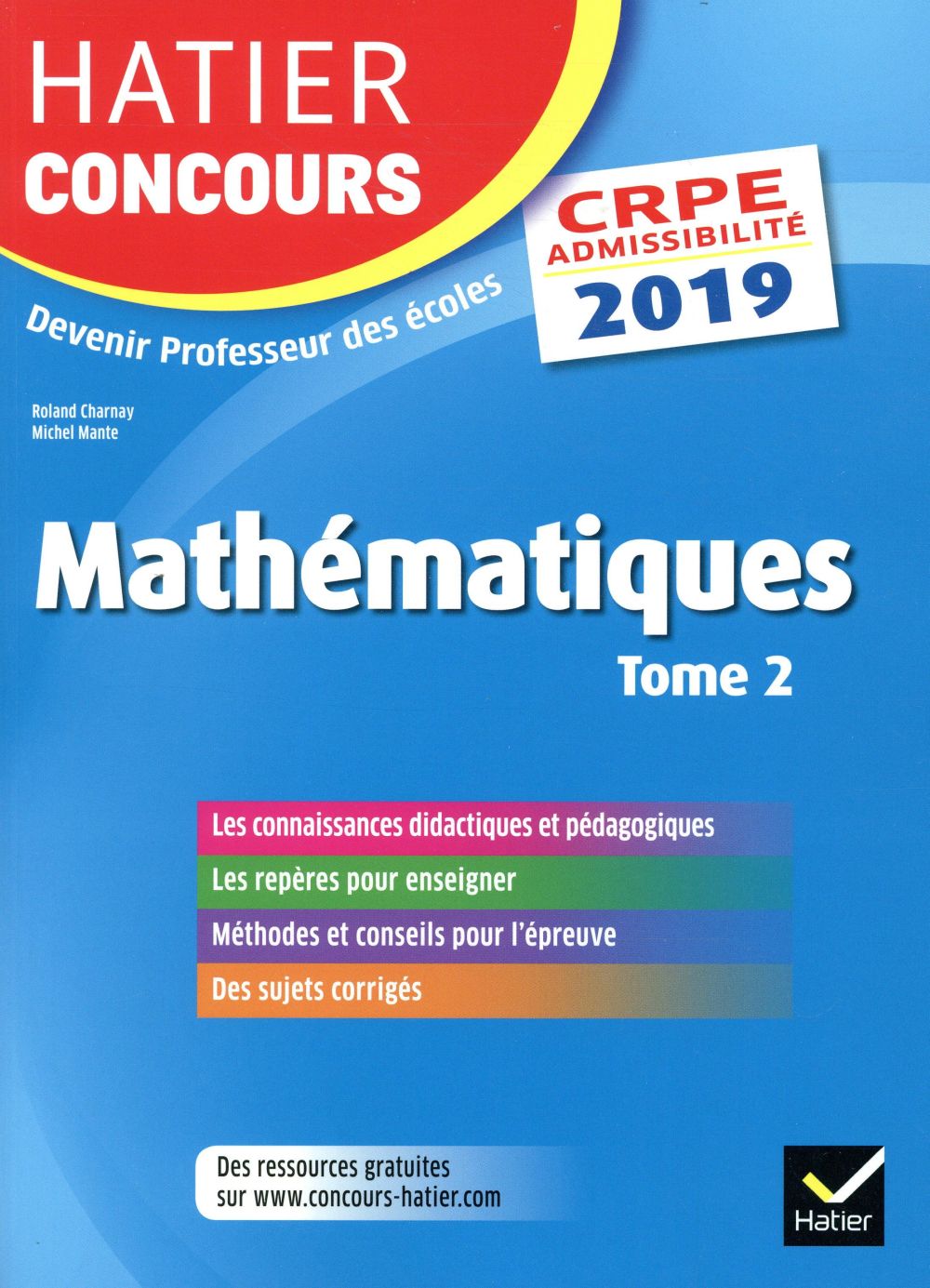 CRPE 2019 ; mathématiques Tome 2 ; épreuve écrite d'admissibilité