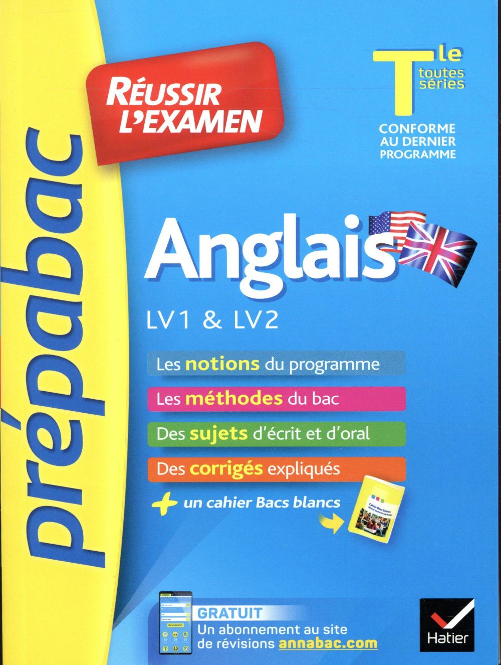 Prépabac réussir l'examen : anglais ; terminale toutes séries ; LV1 & LV2 (édition 2019)
