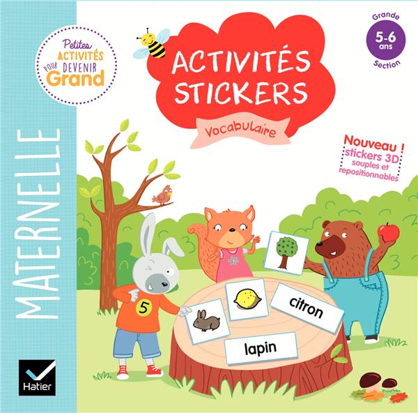 Activités stickers ; vocabulaire grande section