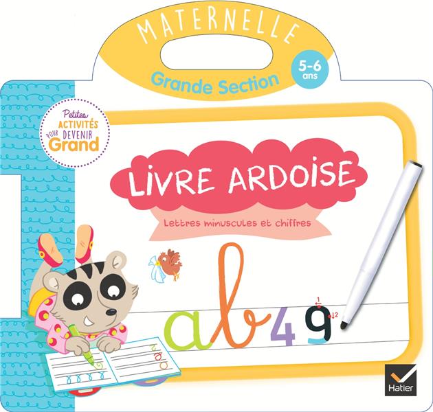 Livre ardoise ; lettres minuscules et chiffres ; GS ; 5/6 ans
