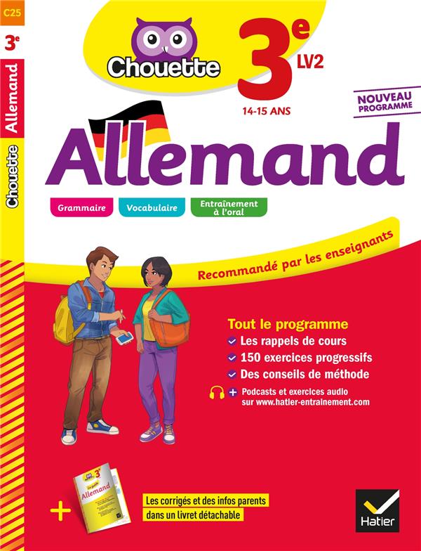 Chouette entraînement Tome 25 : allemand ; 3e LV2 (niveau A2) ; cahier d'entraînement et de révision