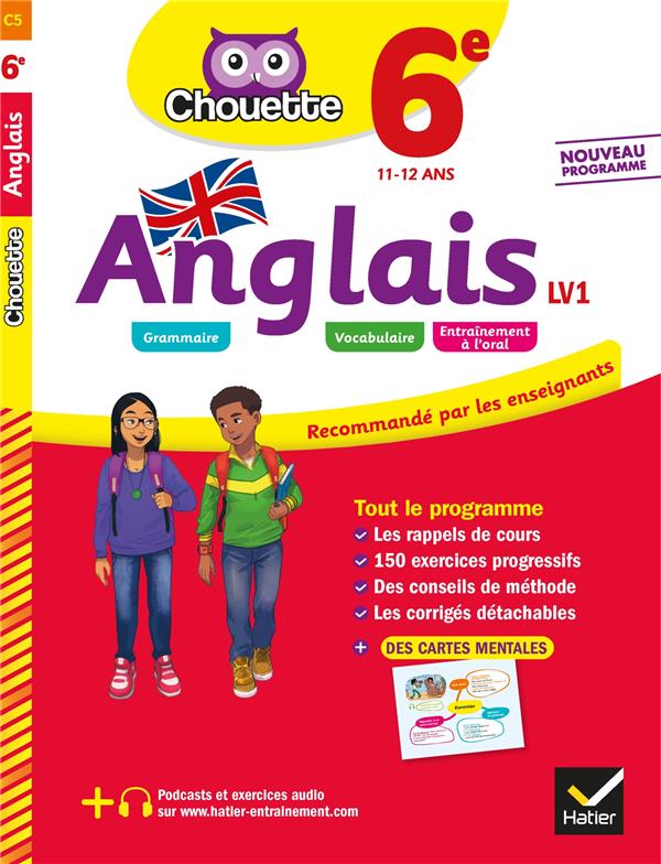 Chouette entraînement Tome 5 : anglais ; 6e LV1 (A1/A2) ; cahier d'entraînement et de révision