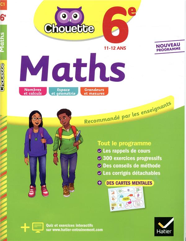 Chouette entraînement Tome 1 : maths ; 6e ; cahier d'entraînement et de révision