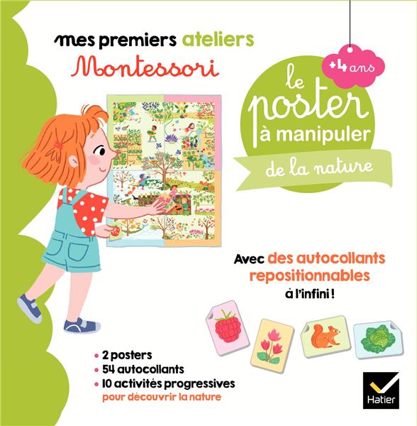 Mes premiers ateliers Montessori : coffret Montessori poster à manipuler de la nature