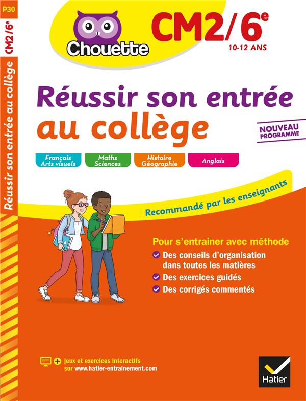 Chouette entraînement : réussir son entrée au collège ; CM2, 6e