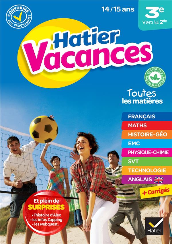Hatier vacances : 3e vers la 2de