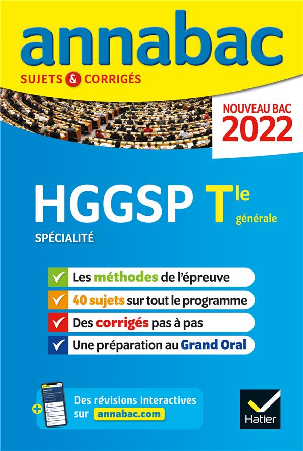 Annabac sujets & corrigés : HGGSP spécialité ; terminale générale (édition 2022)