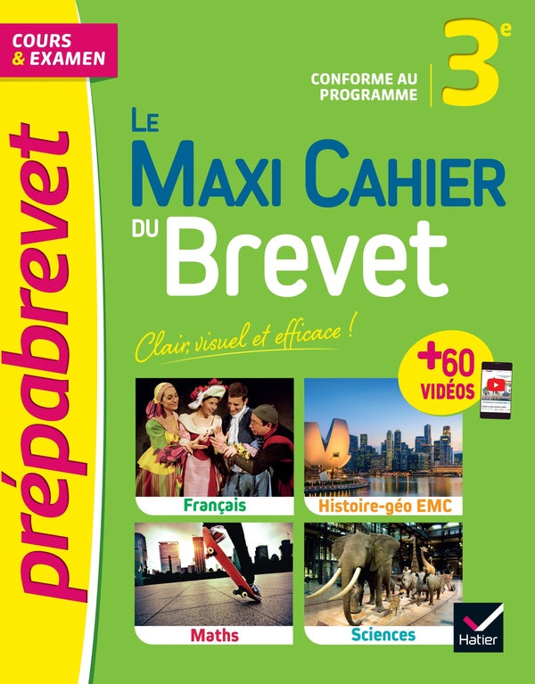 Prépabrevet cours & examen : le maxi cahier du brevet ; 3e ; brevet 2022