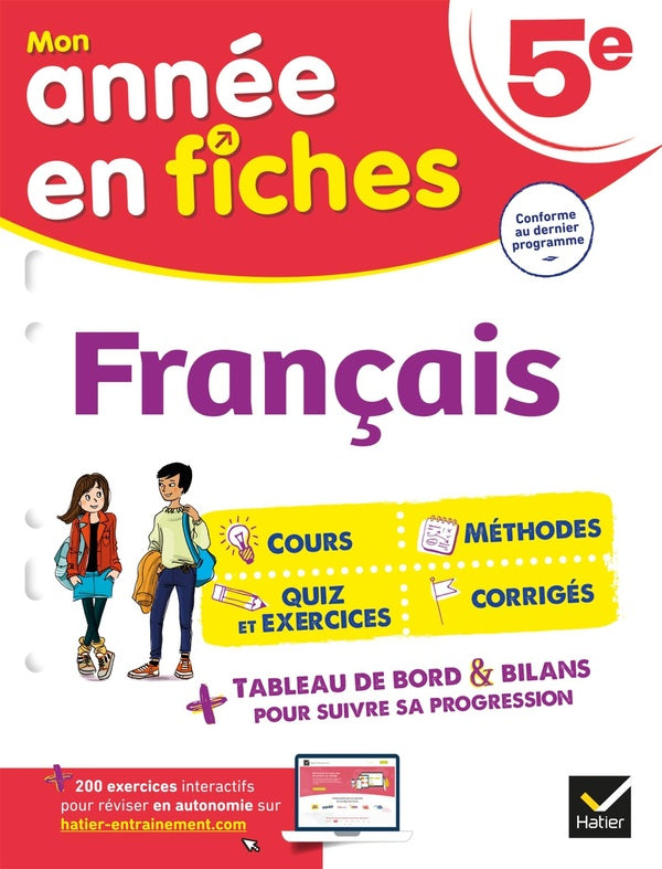 Mon année en fiches : français ; 5e