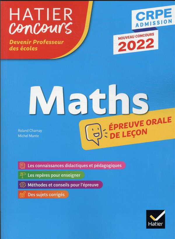 CRPE ; mathématiques ; épreuve orale d'admission