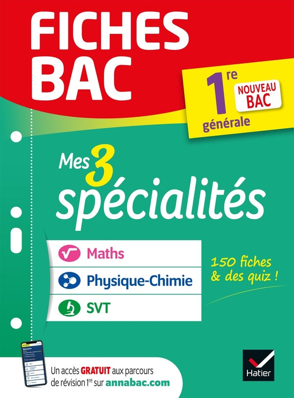 Fiches bac Tome 36 : maths, physique-chimie, SVT ; 1re générale (édition 2022)
