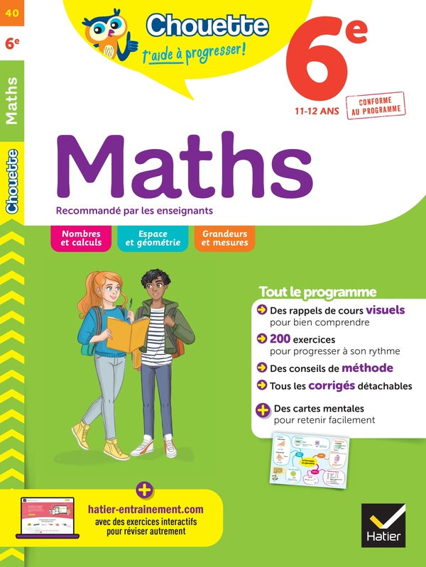 Chouette entraînement Tome 40 : maths ; 6e